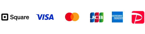 Square、Visa、Mastercard、JCB、American Express、PayPay